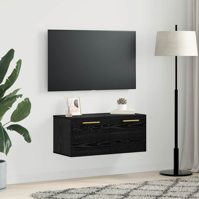 Dulap de perete 80 x 36.5 x 35 cm Lemn prelucrat Stejar negru