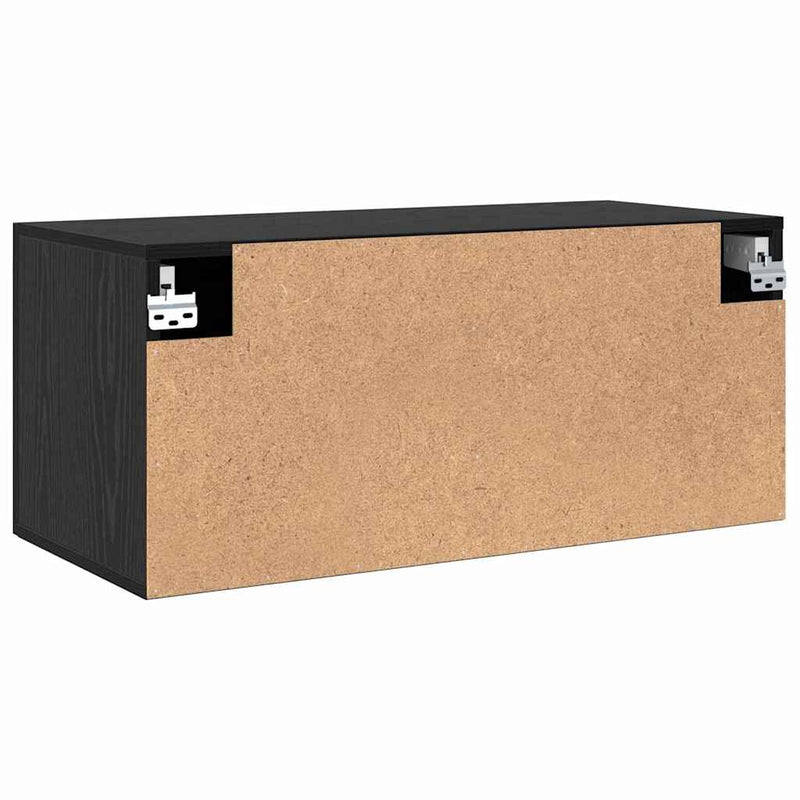 Dulap de perete 80 x 36.5 x 35 cm Lemn prelucrat Stejar negru
