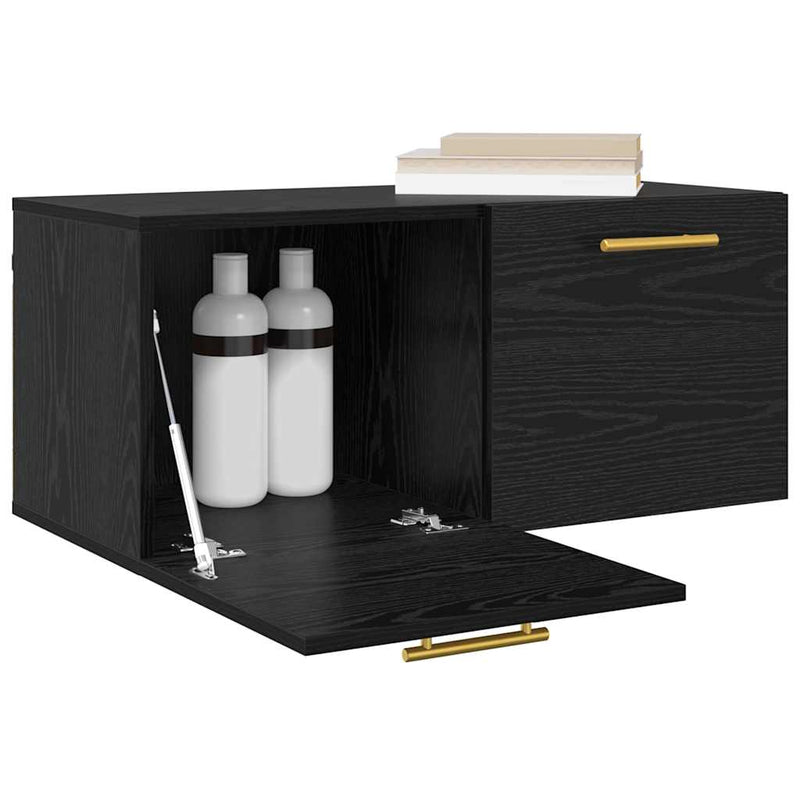 Dulap de perete 80 x 36.5 x 35 cm Lemn prelucrat Stejar negru