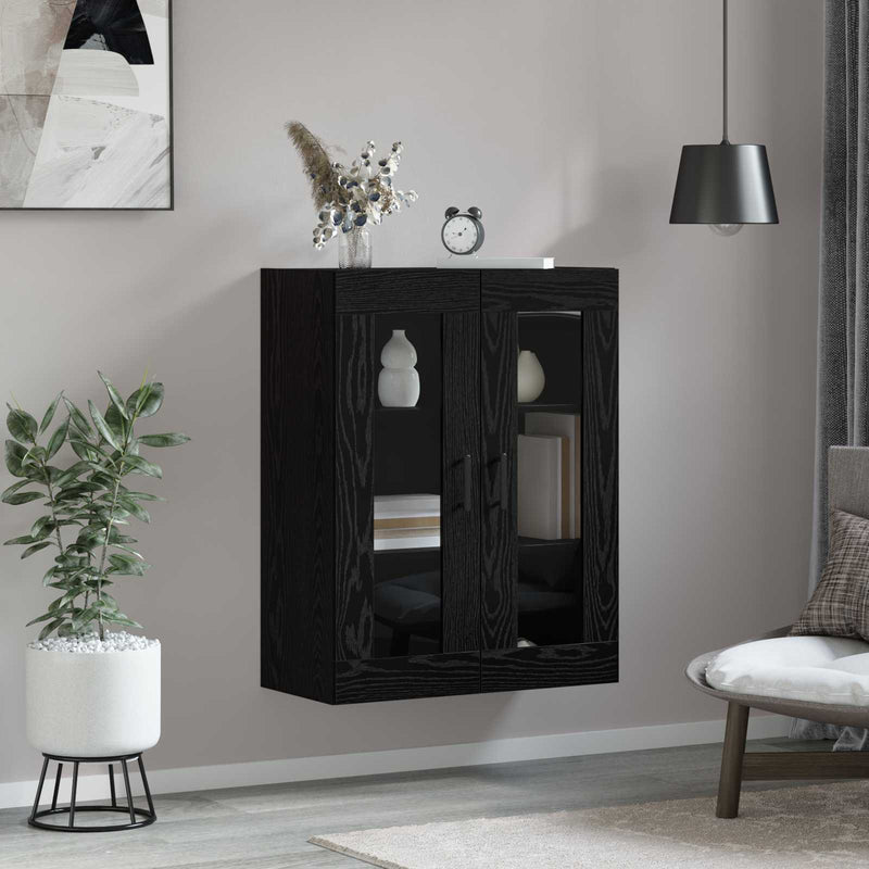 Bufet Stejar Negru 69,5 x 34 x 90 cm Lemn prelucrat