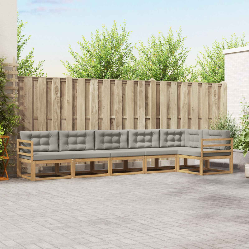 Set de canapele de exterior 4 buc. Alb și gri deschis Poliester
