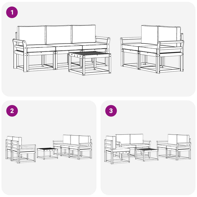 Set de canapele de exterior 6 buc.