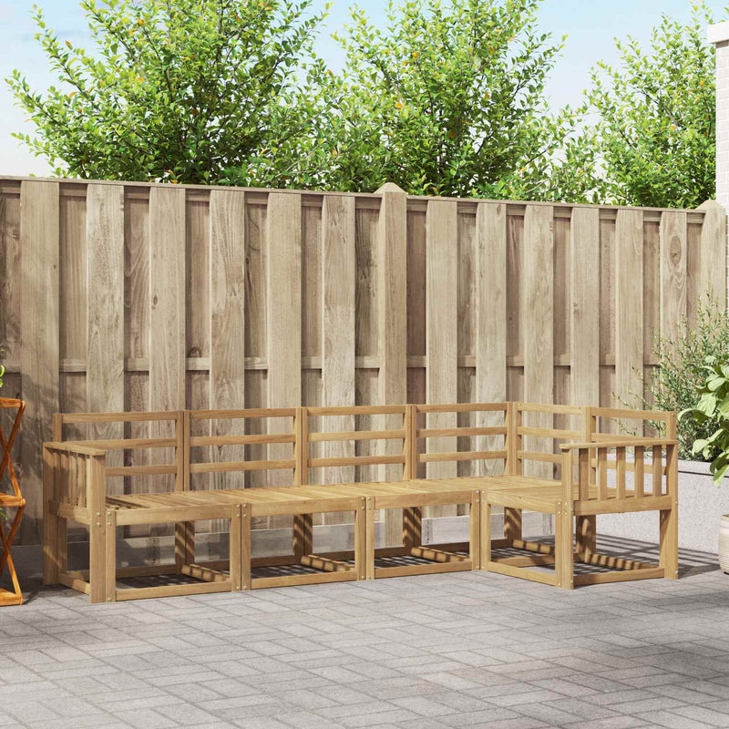 Set de canapele de exterior 5 buc. Alb Lemn Solid de Acacia