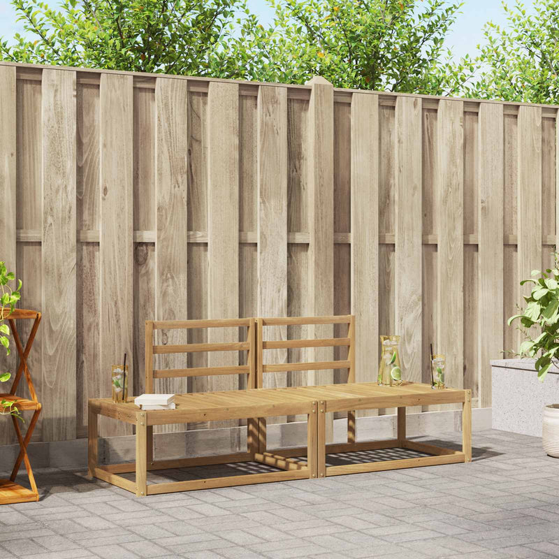 Set de canapele de exterior 2 buc. Alb Lemn Solid de Acacia