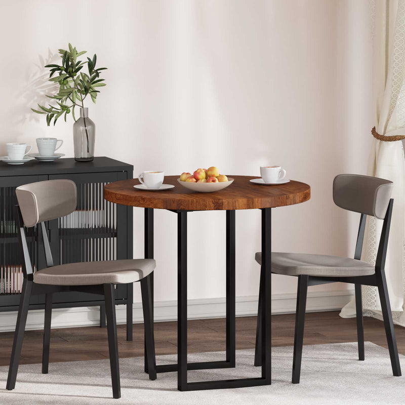 Placă de masă Ø 80 x 4 cm Rotund Lemn de stejar masiv