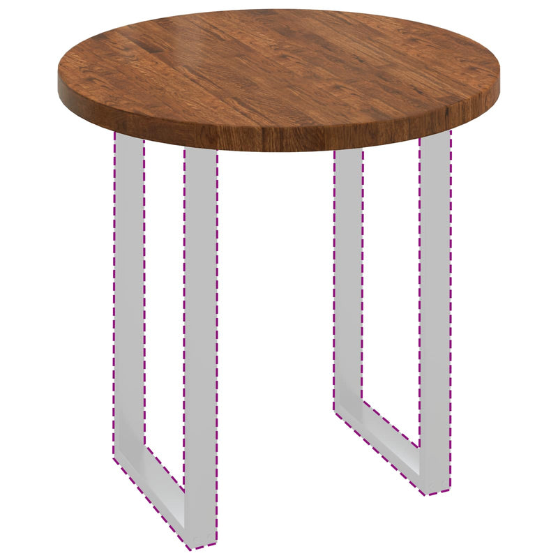 Placă de masă Ø 80 x 4 cm Rotund Lemn de stejar masiv