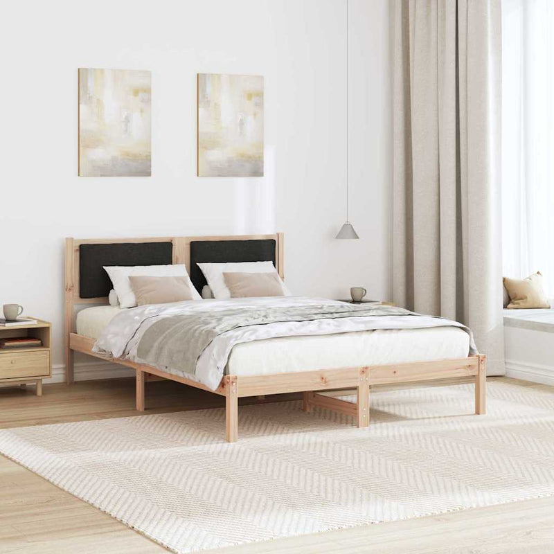 Cadru de pat cu headboard Negru 160 x 200 cm Lemn de pin masiv