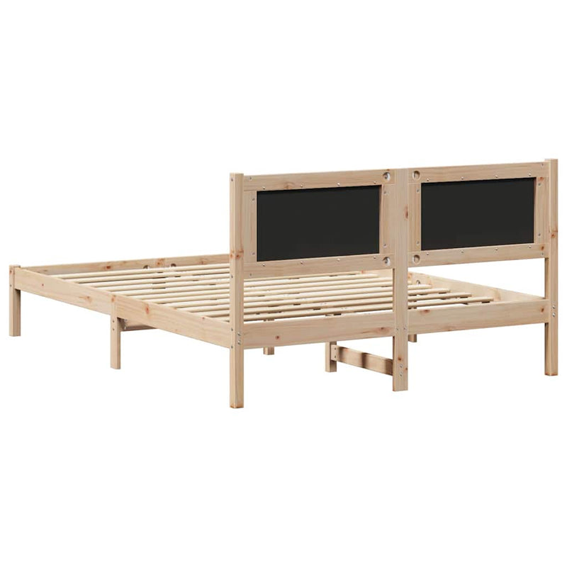 Cadru de pat cu headboard Negru 160 x 200 cm Lemn de pin masiv