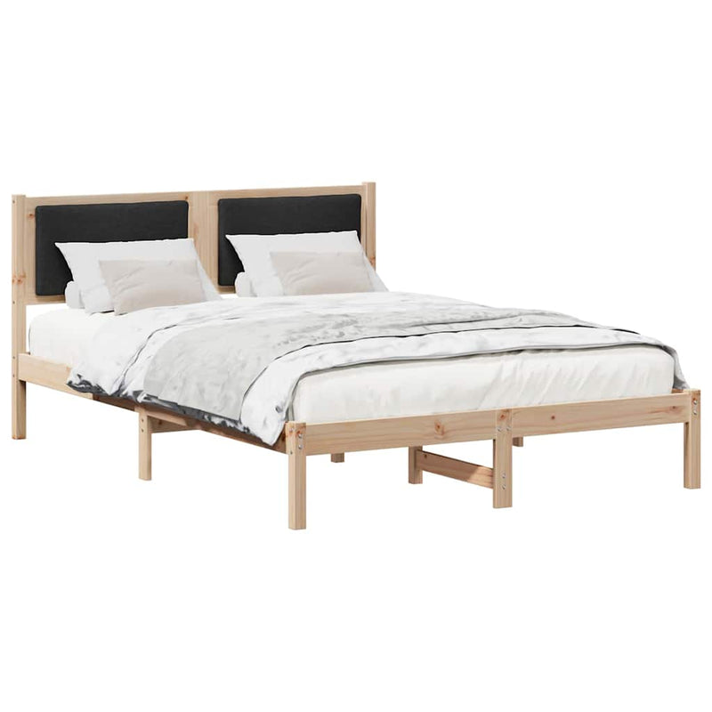 Cadru de pat cu headboard Negru 160 x 200 cm Lemn de pin masiv