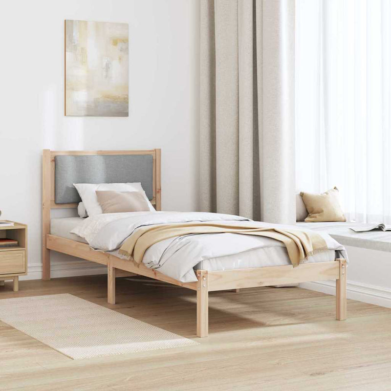 Cadru de pat Gri deschis 80 x 200 cm Lemn de pin masiv