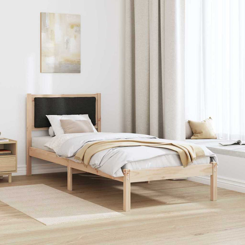 Cadru de pat cu headboard Negru 80 x 200 cm Lemn de pin masiv