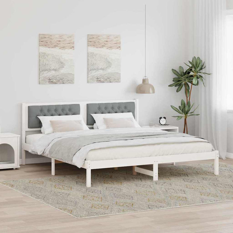 Cadru de pat Gri deschis 160 x 200 cm Lemn de pin masiv