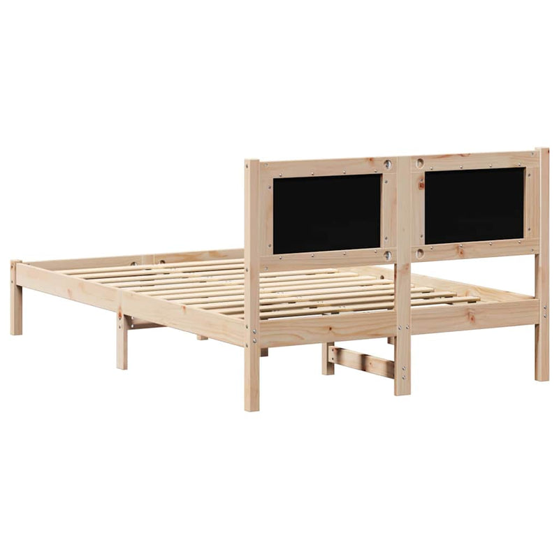 Cadru de pat cu headboard Negru 120 x 200 cm Lemn de pin masiv