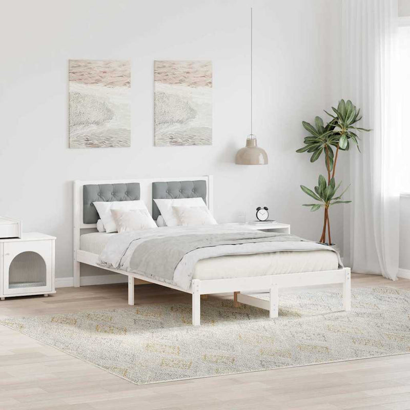 Cadru de pat Gri deschis 120 x 200 cm Lemn de pin masiv
