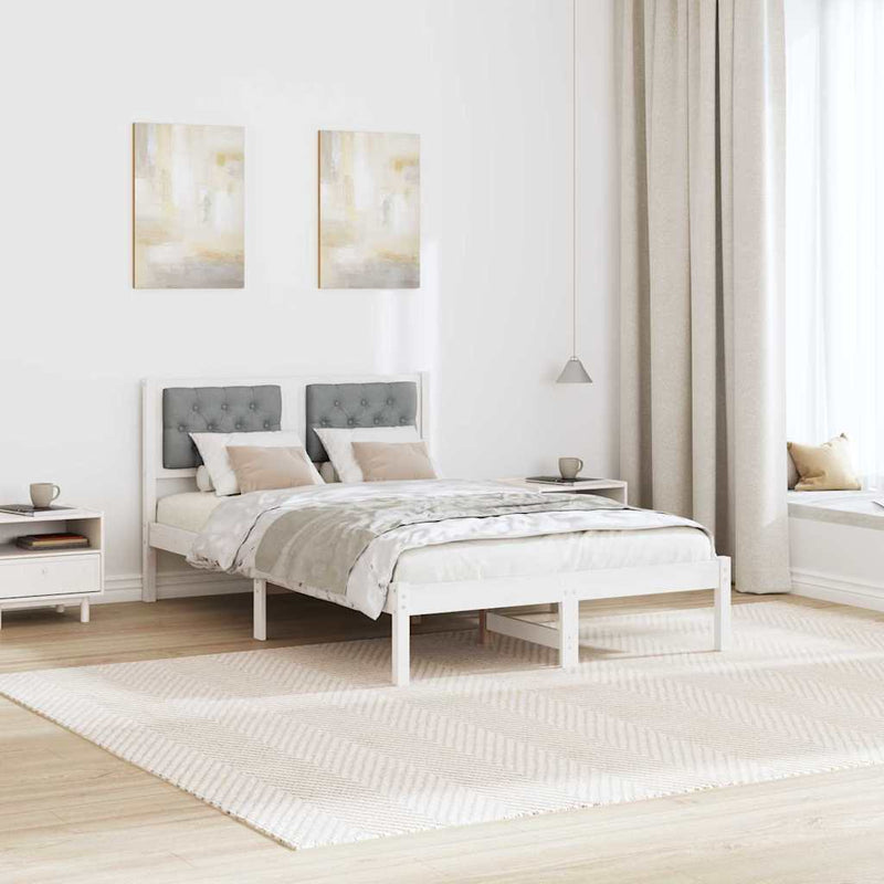 Cadru de pat Gri deschis 120 x 200 cm Lemn de pin masiv