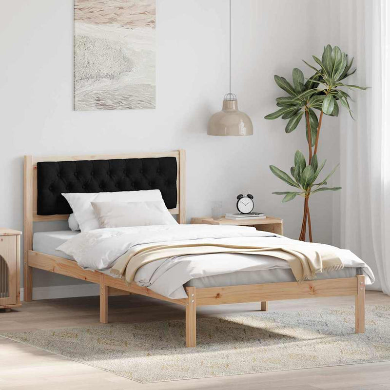 Cadru de pat cu headboard Negru 100 x 200 cm Lemn de pin masiv