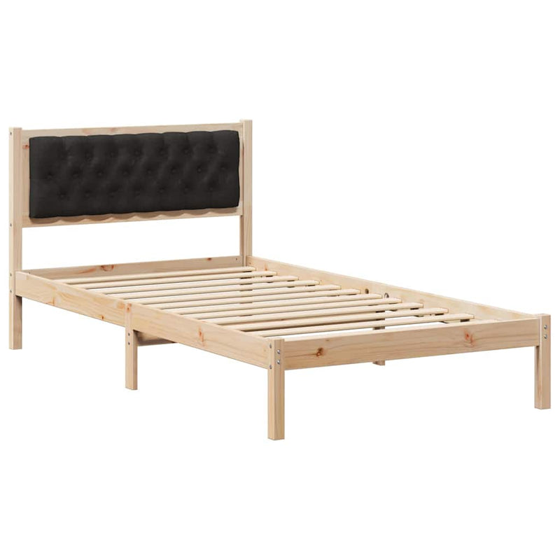 Cadru de pat cu headboard Negru 100 x 200 cm Lemn de pin masiv