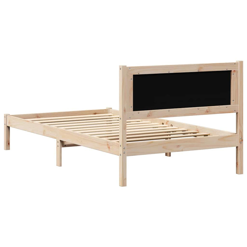 Cadru de pat cu headboard Negru 100 x 200 cm Lemn de pin masiv