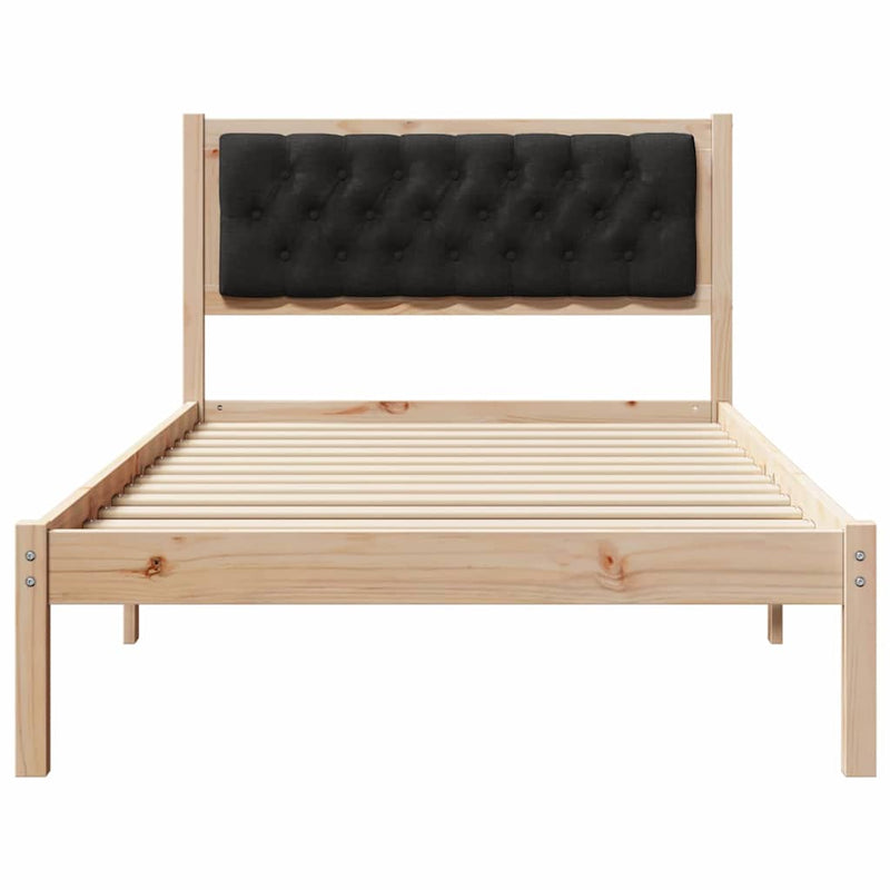 Cadru de pat cu headboard Negru 100 x 200 cm Lemn de pin masiv