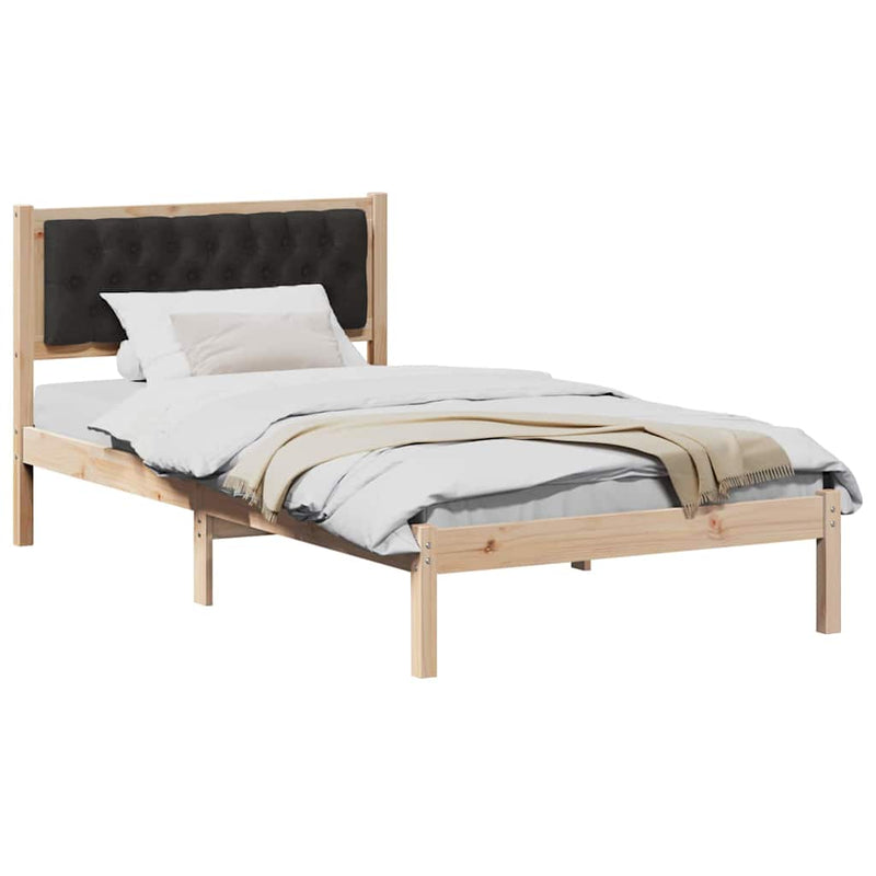 Cadru de pat cu headboard Negru 100 x 200 cm Lemn de pin masiv
