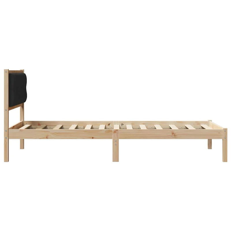 Cadru de pat cu headboard Negru 100 x 200 cm Lemn de pin masiv