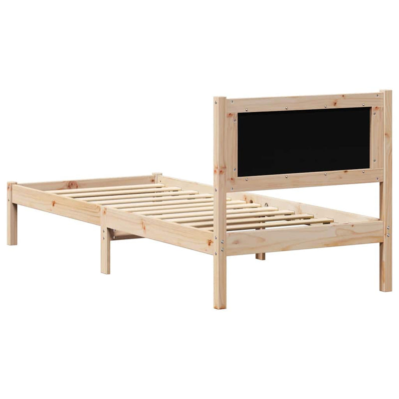Cadru de pat cu headboard Negru 80 x 200 cm Lemn de pin masiv