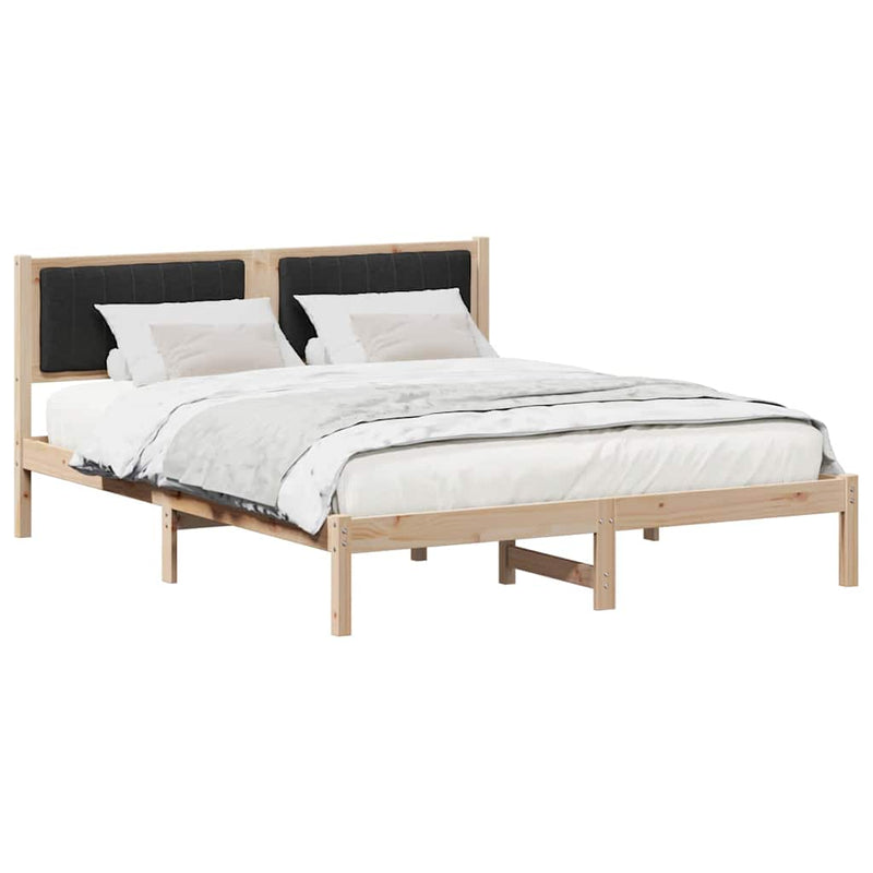 Cadru de pat cu tăblie tapițată cu headboard Negru 160 x 200 cm