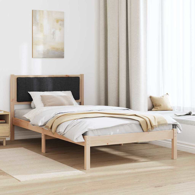 Cadru de pat cu tăblie tapițată cu headboard Negru 100 x 200 cm