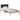 Cadru de pat cu tăblie tapițată cu headboard Negru 90 x 200 cm