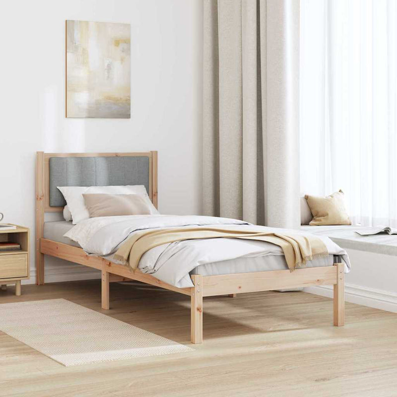 Cadru de pat cu tăblie tapițată Gri deschis 80 x 200 cm
