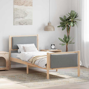 Cadru de pat cu headboard Gri deschis 80 x 200 cm țesătură
