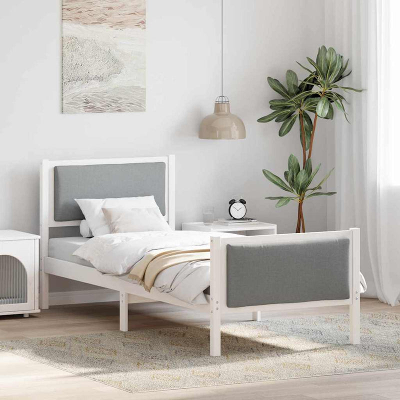 Cadru de pat cu headboard Gri deschis 80 x 200 cm țesătură