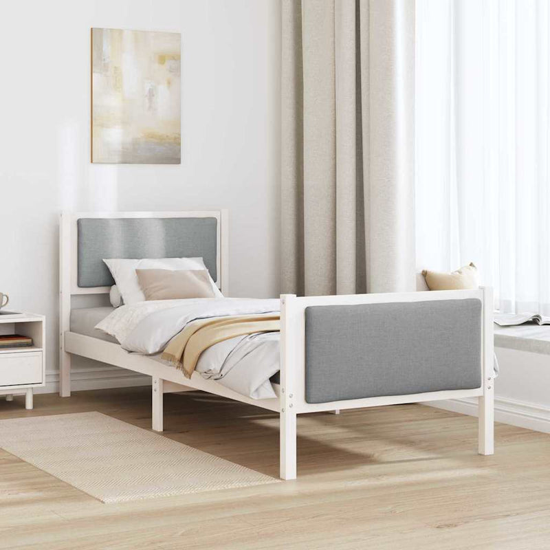Cadru de pat cu headboard Gri deschis 75 x 190 cm țesătură
