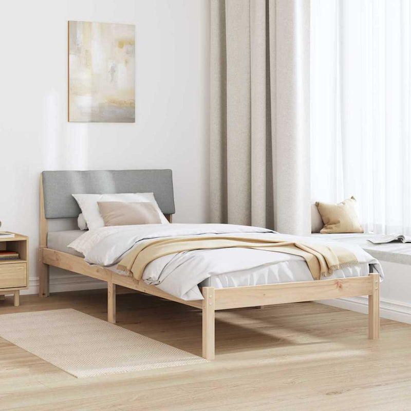 Cadru de pat Maro și gri deschis 100 x 200 cm Lemn masiv de pin