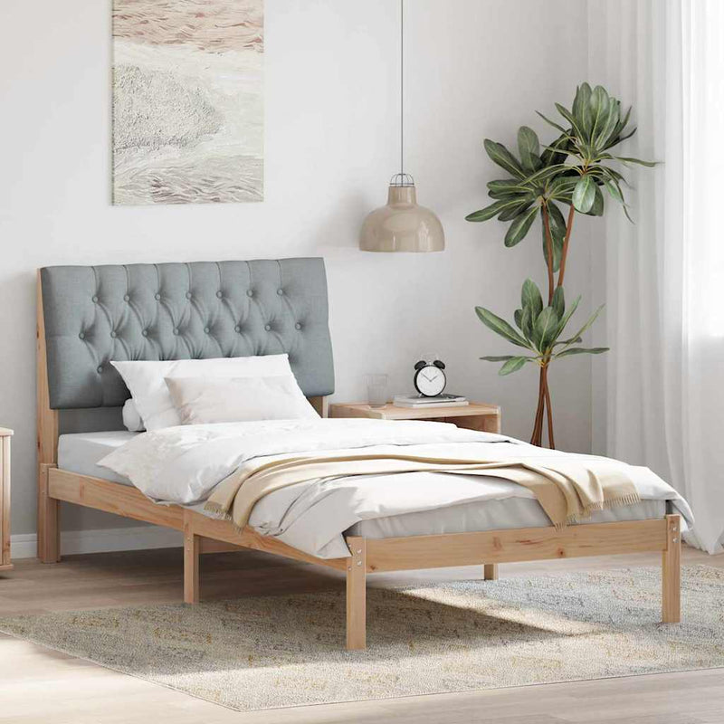 Cadru de pat cu tăblie tapițată cu headboard Maro 100 x 200 cm