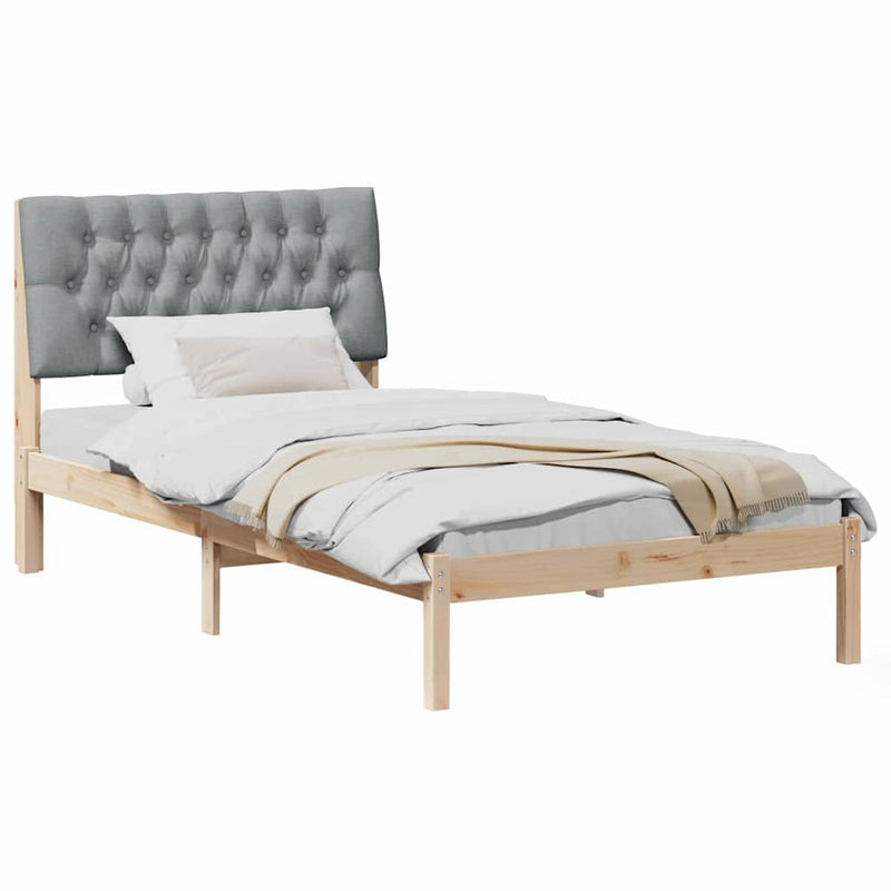 Cadru de pat cu tăblie tapițată cu headboard Maro 100 x 200 cm