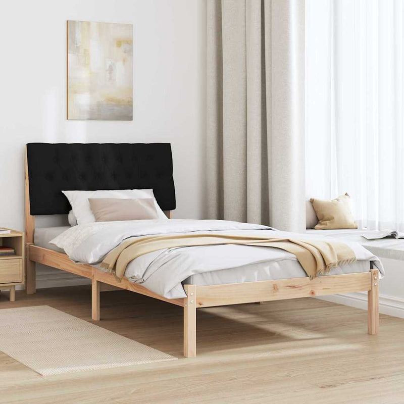 Cadru de pat cu tăblie tapițată cu headboard Maro 100 x 200 cm