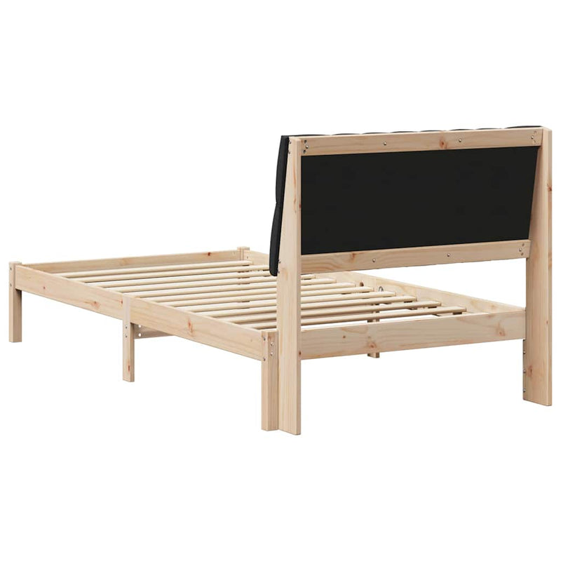 Cadru de pat cu tăblie tapițată cu headboard Maro 100 x 200 cm