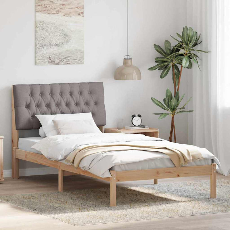 Cadru de pat cu tăblie tapițată cu headboard Maro 100 x 200 cm