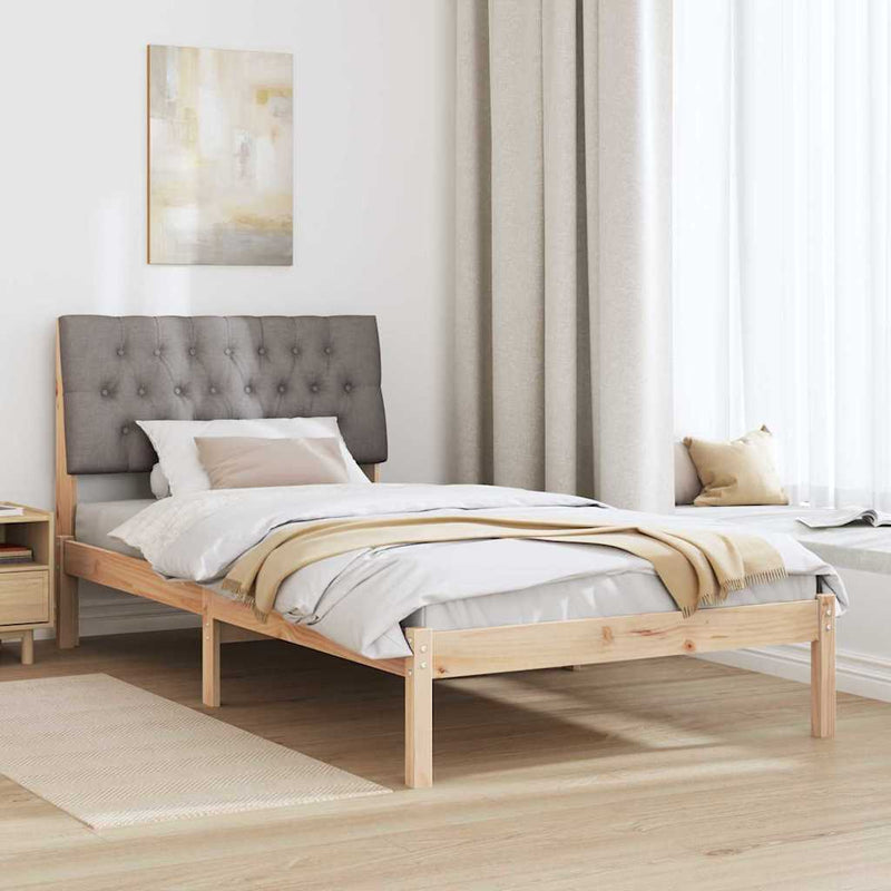 Cadru de pat cu tăblie tapițată cu headboard Maro 100 x 200 cm