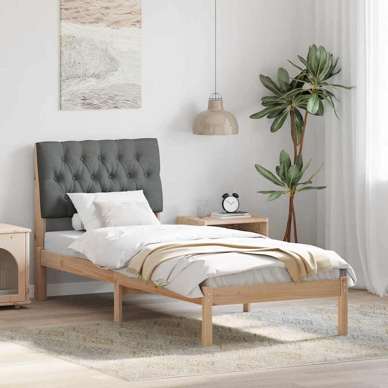 Cadru de pat cu tăblie tapițată cu headboard Maro 75 x 190 cm