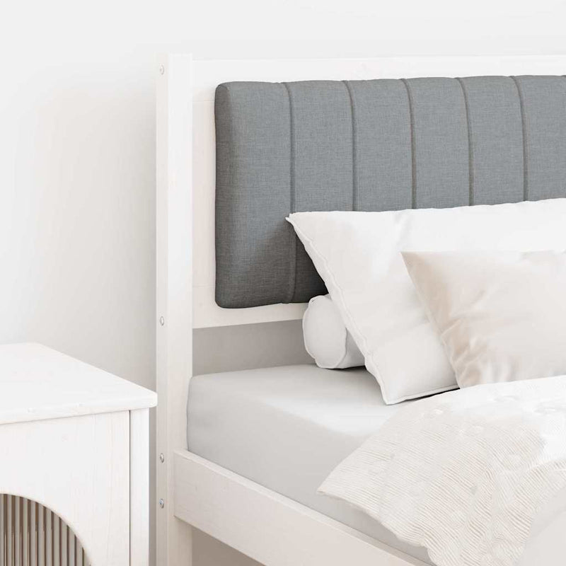 Tăblie tapițată cu headboard Alb 75 cm Lemn de pin masiv