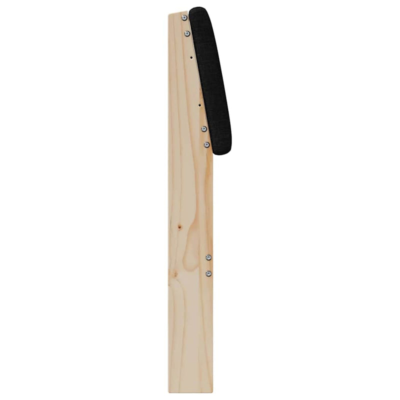 Tăblie tapițată Negru 200 cm Lemn de pin masiv