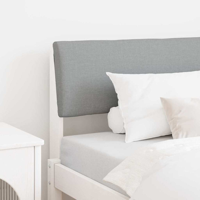 Tăblie tapițată Gri deschis 90 cm Lemn de pin masiv