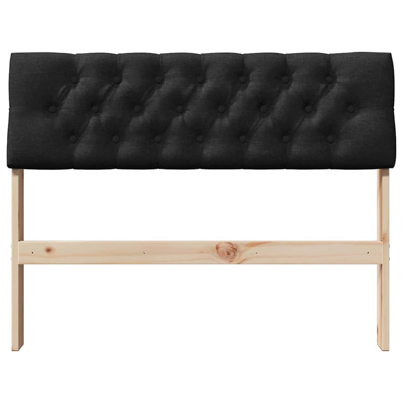 Tăblie tapițată Negru 100 cm Lemn de pin masiv