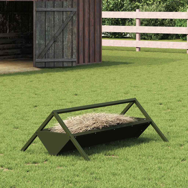 Jgheab pentru hrănirea animalelor Verde măsliniu 10 kg