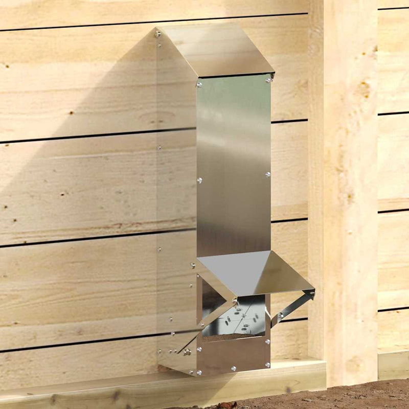 Feeder pentru pui Argintiu 13 x 12 x 51 cm Oțel Galvanizat