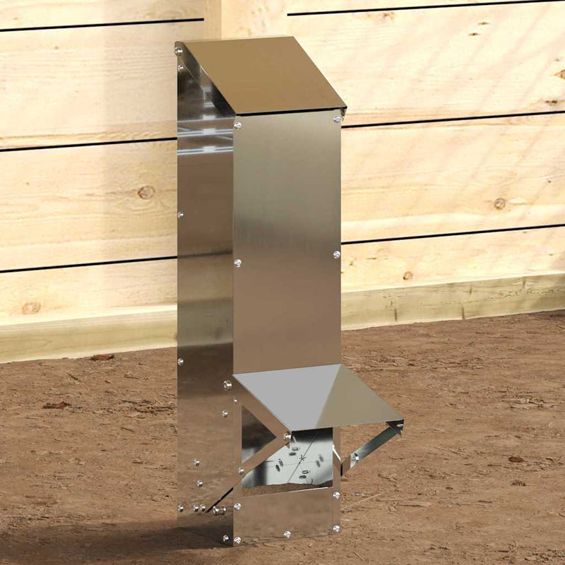 Feeder pentru pui Argintiu 13 x 12 x 51 cm Oțel Galvanizat
