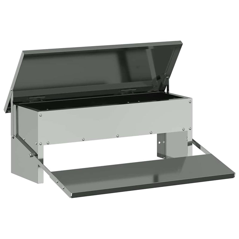 Hrănitor cu pedale pentru pui Argintiu 48,5 x 39,5 x 19 cm 5 kg
