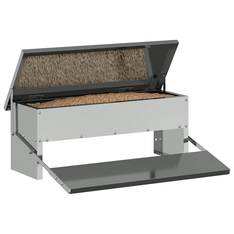 Hrănitor cu pedale pentru pui Argintiu 48,5 x 39,5 x 19 cm 5 kg